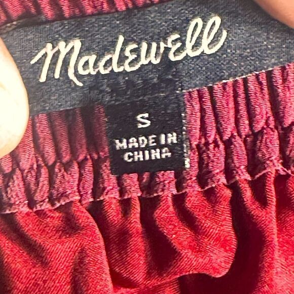 Madewell Parkway Mini Silk Burgundy Skirt Size Small 📦 - Picture 4 of 6